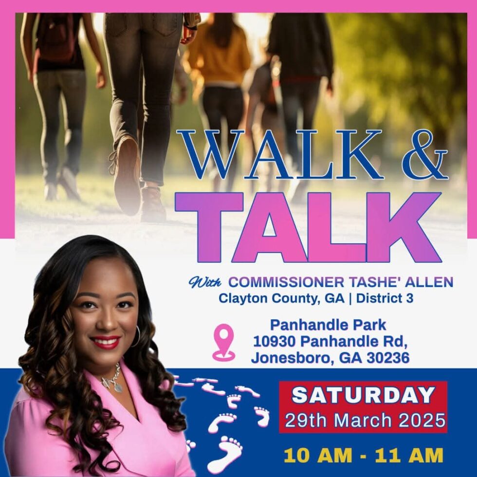 Walk & Talk with Commissioner Tashe' Allen flyer