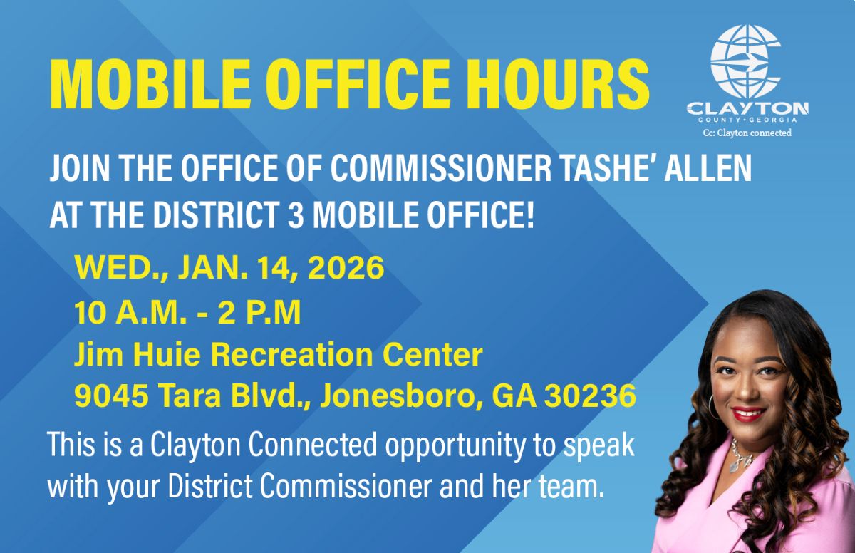 Mobile Office Hours Flyer for January 14, 2026