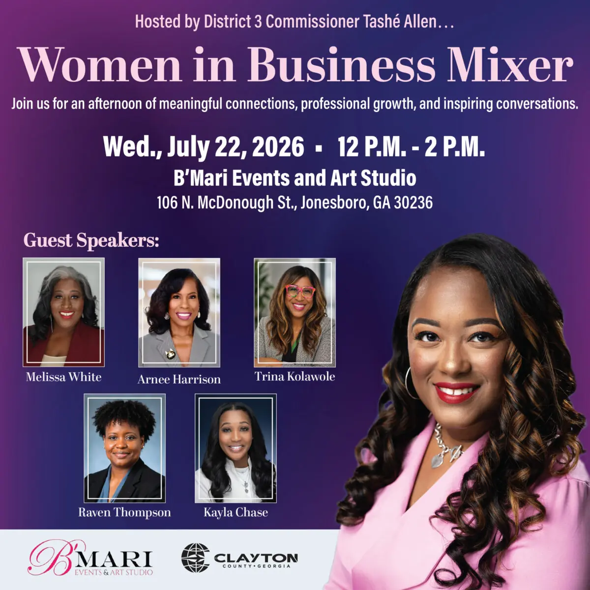 Women in business Mixer Wednesday July 22, 2026 flyer