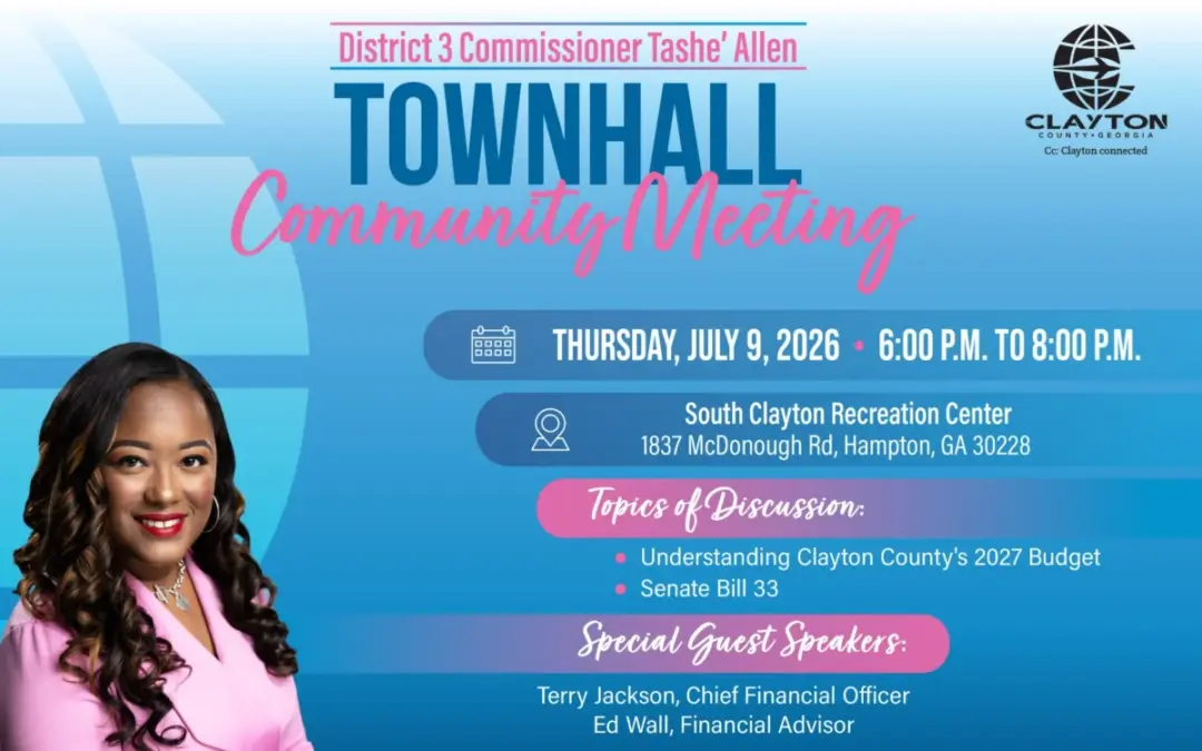 Town hall meeting July flyer